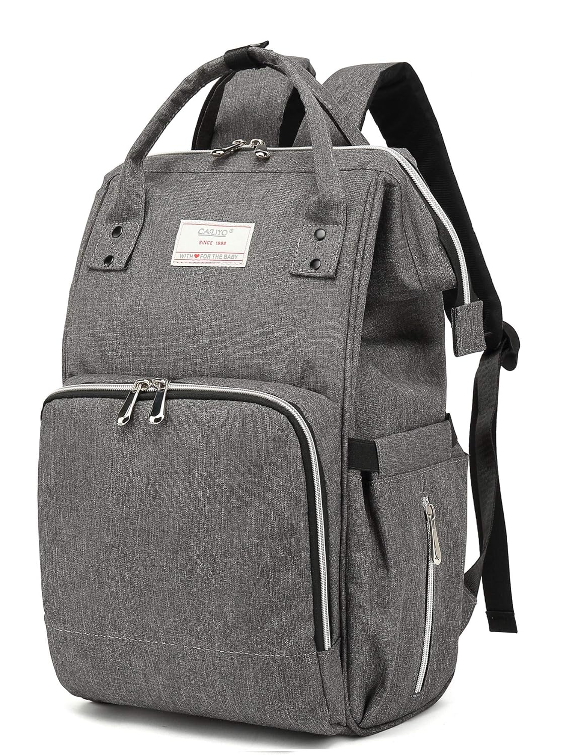 Wickelrucksack mit Wickelunterlage, Baby Wickeltasche groß, Windeltasche multifunktional, Schulrucksack Reiserucksack für Unterwegs Damen und Herren (Anthracite)