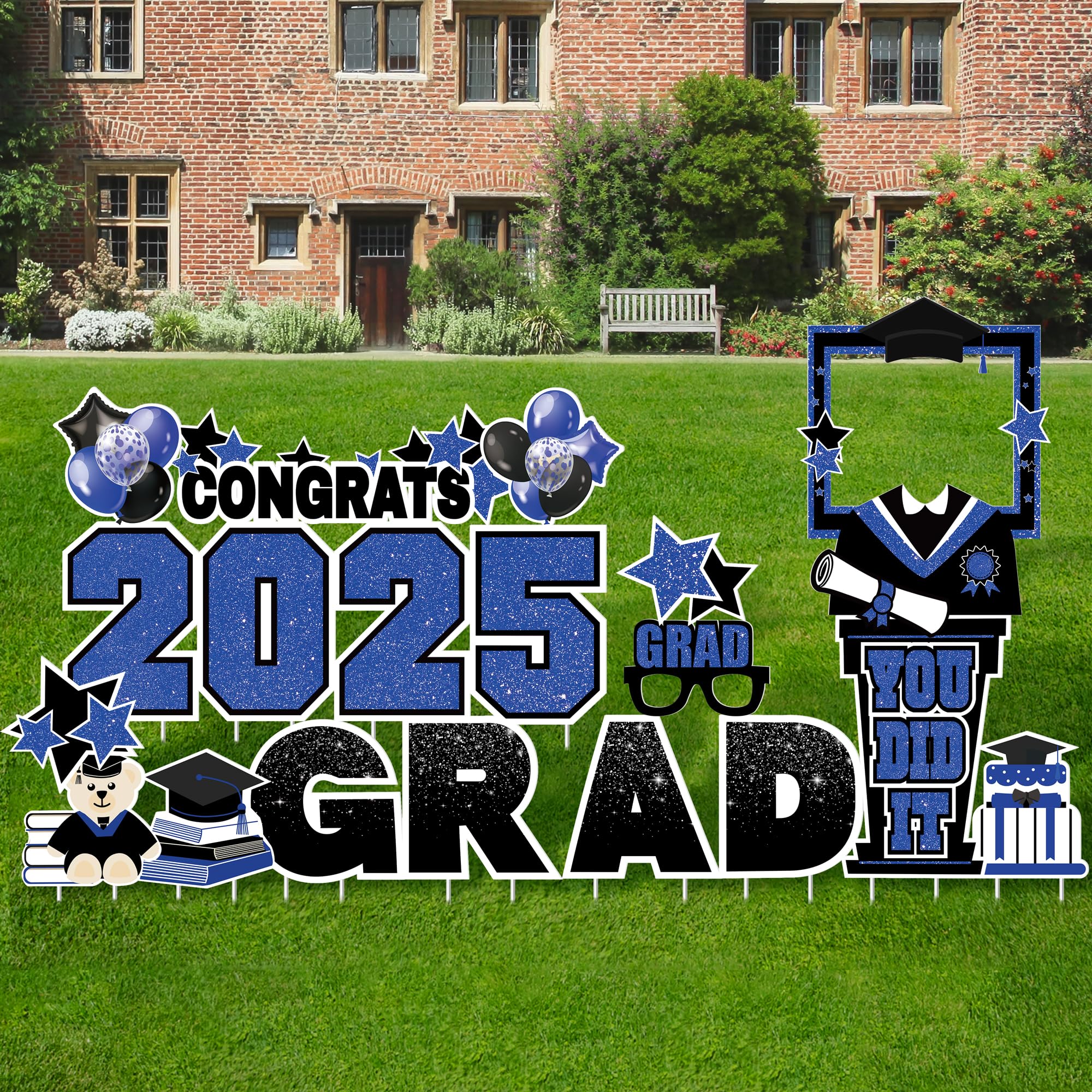 Vivantia 19 Pieces 2025 Extra Large Graduation Yard Sign with Photo ...