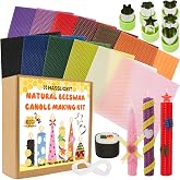 HASSLICKIT Beeswax Candle Making Kit for Beginners, 12 Beeswax Sheets for Candle Making Rolling DIY Kits (12 Colors, 8 x 8 inch)
