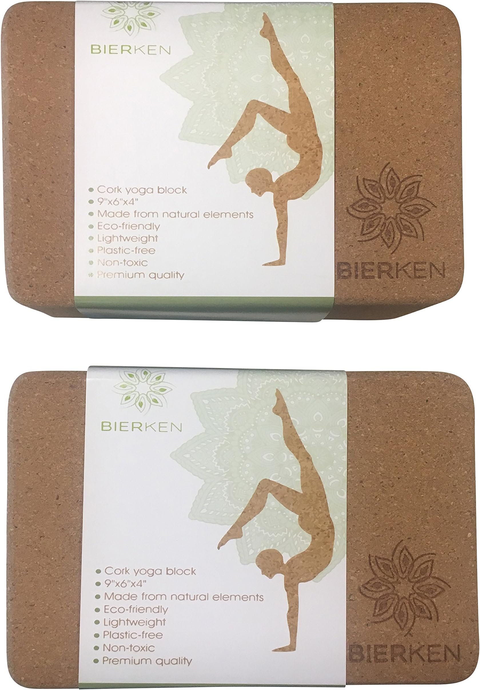 Bierken Cork Yoga Block (1 or 2 pack) (2 blocks)