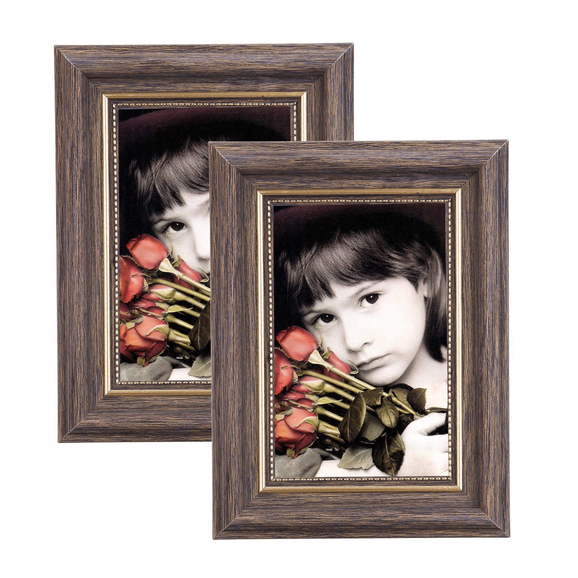Msicyness 8x10 Picture Frame for Wall Mounting 2 Pack Vintage Color Photo Frames with Mat Decor for Standing TableTop Display