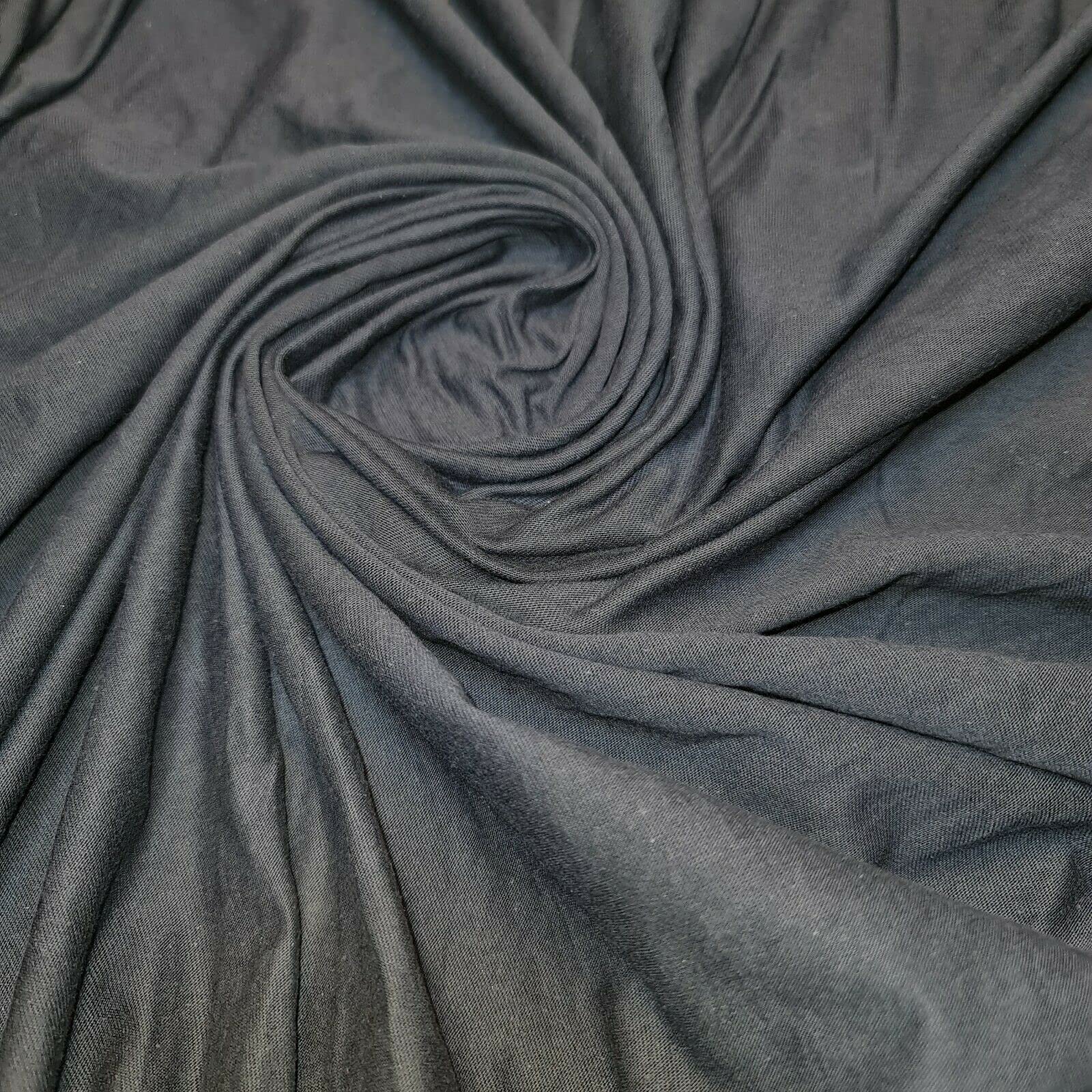 Soft Plain Cotton Jersey Stretch Knit T Shirt Baby Grow Craft Fabric Material 58" - 150 cm Wide Sold As 1 Meter Pre - Cut Lengths (Navy Blue)