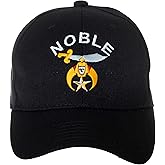 Artisan Owl Noble Shriners Emblem Freemasons Embroidered Adjustable Baseball Cap (Black)