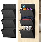 Yocice Wall Mounted Hanging Organizer 2Pack,Shoes Rack/Can Store 6Pairs of Plus-Size Sneakers,Also Stores Boots.with Sticky Hanging Mounts, Shoes Holder,Door Shoe Hangers (SM08-Black-2)