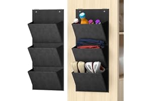 Yocice Wall Mounted Hanging Organizer 2Pack,Shoes Rack/Can Store 6Pairs of Plus-Size Sneakers,Also Stores Boots.with Sticky H