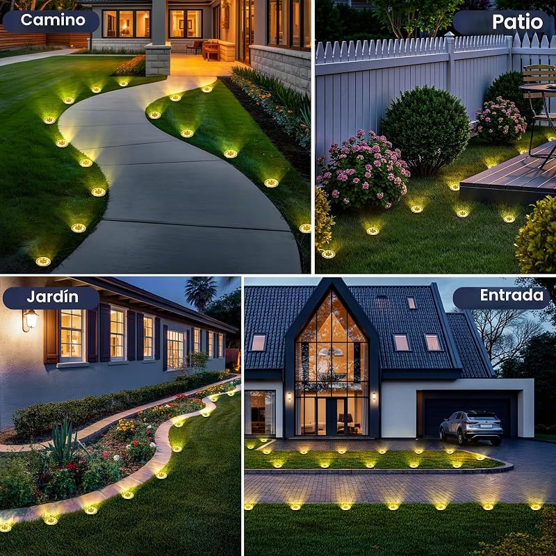 - Luces solares para exteriores, paquete de 20 luces solares de suelo, IP65 impermeables para escaleras, terraza y pasarelas (blanco cálido) — foto 6 de 6