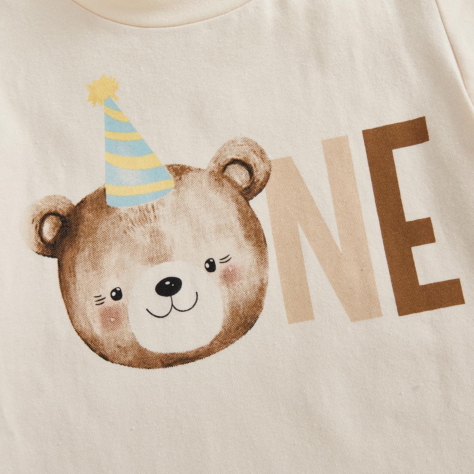 Frietlebird Baby Boy First Birthday Outfit Short Sleeve Bear Print Shirt Shorts Sets Cake Smash Clothes 2Pcs