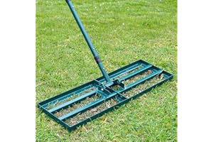 TITECK Lawn Leveling Rake, 30x10 Inch Lawn Leveler Tool with 78'' Adjustable Steel Handle, Durable Landscape Rake, Ease Level Soil Sand Dirt Surfaces,Ideal for Backyard, Garden, Golf Course, Pasture