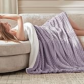 ACCU-WARMTH Heated Blanket Throw Size - Fast Warming with 6 Heat Settings & 4 Hours Auto-Off, Electric Throw Blanket for Couch, 50"x60", Light Purple
