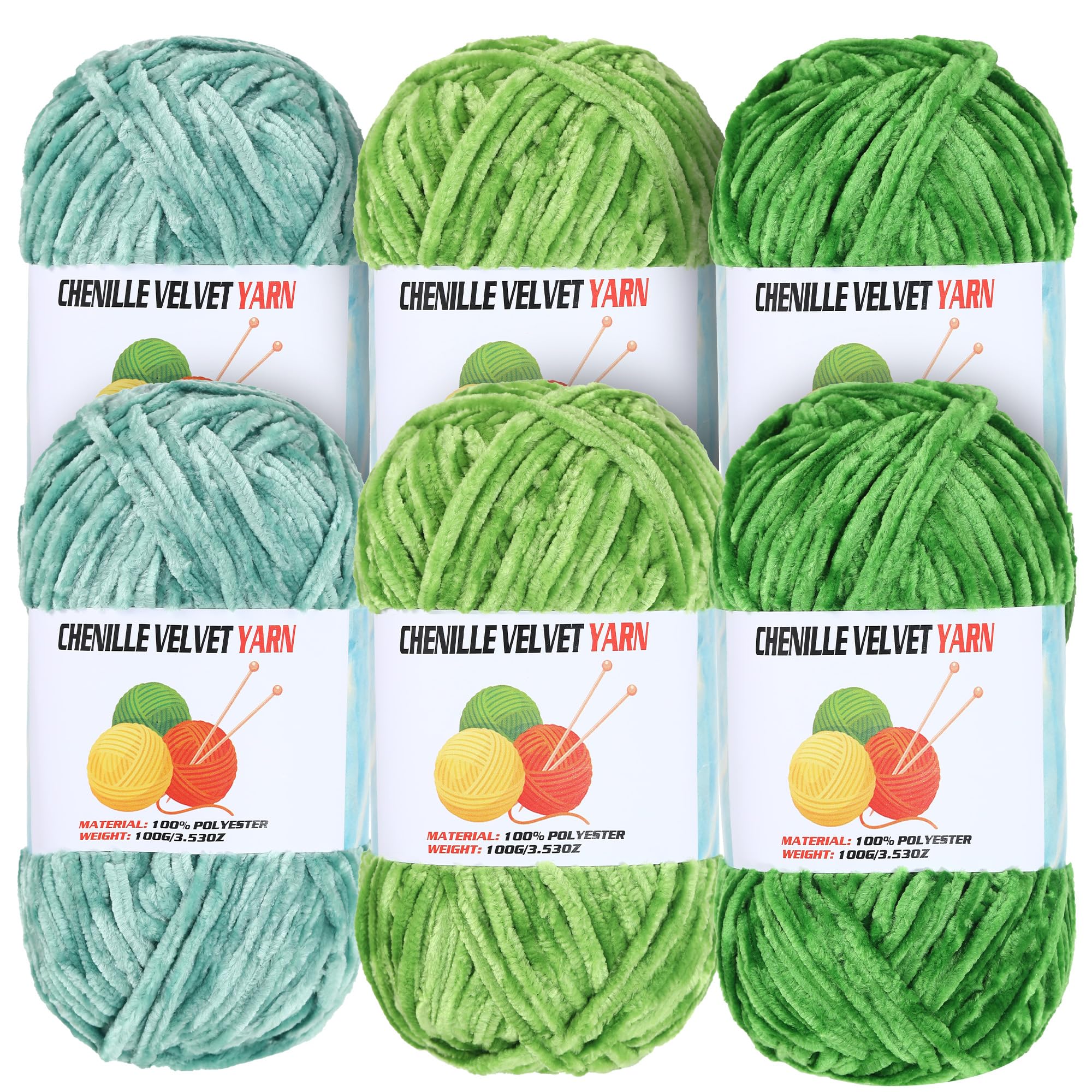 Photo 1 of 3pcs only 100g Velvet Chenille Chunky Yarn, Handcrafts Weaving Soft Chenille for Crocheting Clearance, Used for Making Baby Yarn Blanket, Clothes, Knitting Creations (D)