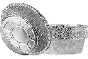 20Plasticpro 7'' Inch Round Tin Foil Pans Disposable Aluminum, Freezer & Oven Safe - For Baking, Cooking, Storage, Roasting, 