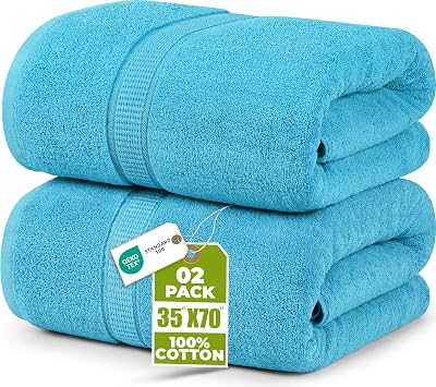 Utopia Towels Premium Jumbo Bath Sheet 90x180 cm Turquoise 8 Pack