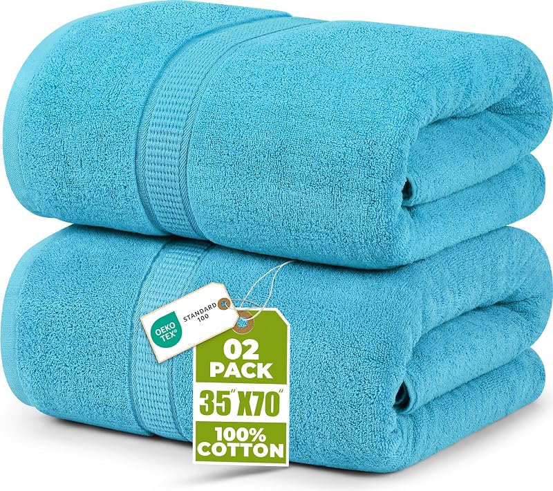 Utopia Towels Premium Jumbo Bath Sheet 90x180 cm Turquoise 8 Pack