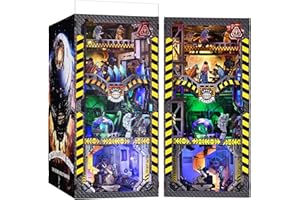 TOYQI DIY Book Nook Kit, Miniature House Dollhouse Kit for Adult and Teens, Book Nook Kits for Adults, Booknook Bookend Alley Model Build with Dust Cover