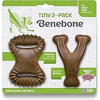 Benebone Real Bacon Durable Wishbone Dog Chew Toy for Aggressive Chewers, Made in USA