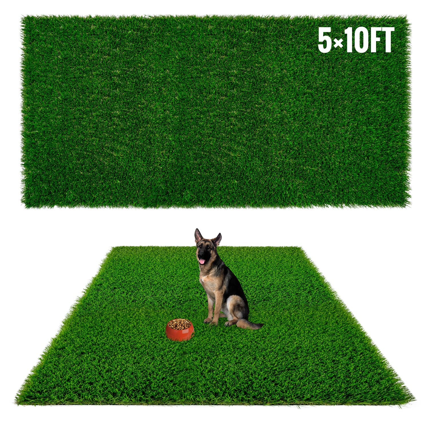Photo 1 of Sunturf Fake Grass for Dogs to Pee on, Artificial Grass for Dogs , Dog Pee Pads Extra Large, Outdoor Grass Mats, Washable, 5x10FT Puppy Potty Training Rug, Strong Permeability, Washable