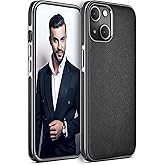 LOHASIC Leather Case for iPhone 13, Men Women Luxury Slim Business PU Cover Soft Flexible Bumper Rugged Grip Shockproof Full Body Protective Phone Cases for iPhone 13 6.1" 5G (2021) - Black