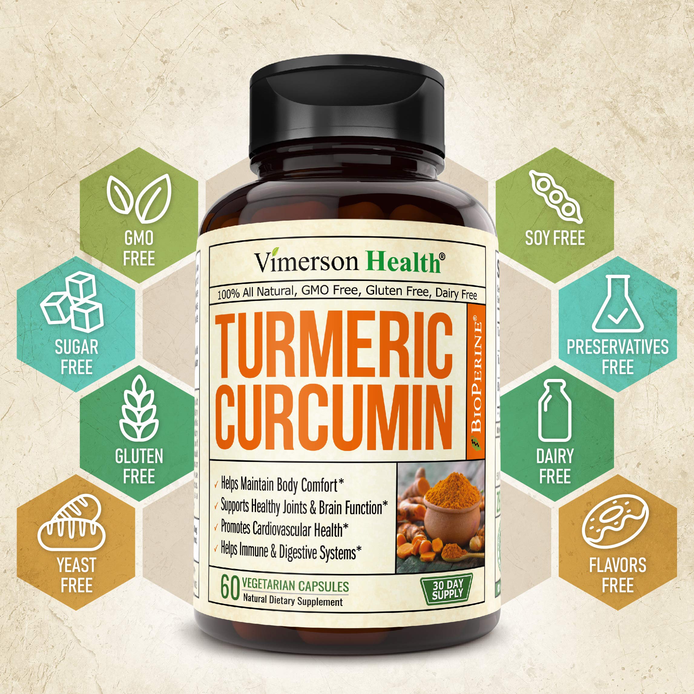 Turmeric Curcumin with BioPerine Black Pepper, 95 Curcuminoids. Inflammation Balancing