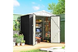 Outsunny 6.5' x 4' Outdoor Storage Shed, Metal Garden Shed with Lockable Double Doors, 4 Vents, Tool Storage House for Outdoo