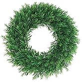 Sevenlove 22" Greenery Wreaths for Front Door, Spring Summer Wreaths Outside All Season, Artificial Fir Wreath Front Door for Wall Hanging Wedding Window Home Porch Farmhouse Patio Garden Decor