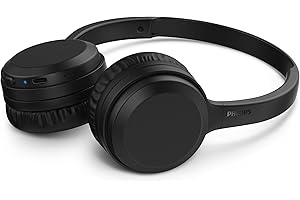 Headphone Philips bluetooth on-ear com microfone e energia para 15 horas na cor preto TAH1108BK/55