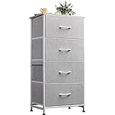 WLIVE 4 Drawers Dresser for Bedroom, Light Grey Fabric Clothes Storage Organizer Unit, Dresser for Hallway, Entryway, Closets, Sturdy Steel Frame, Wood Top