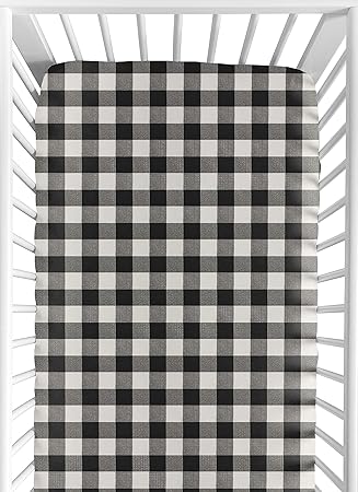 black and white buffalo plaid crib sheet