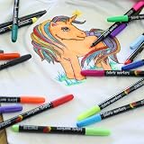 Zenacolor 20 Fabric Markers Set - Non Toxic Fine Point Textile Pens view 8