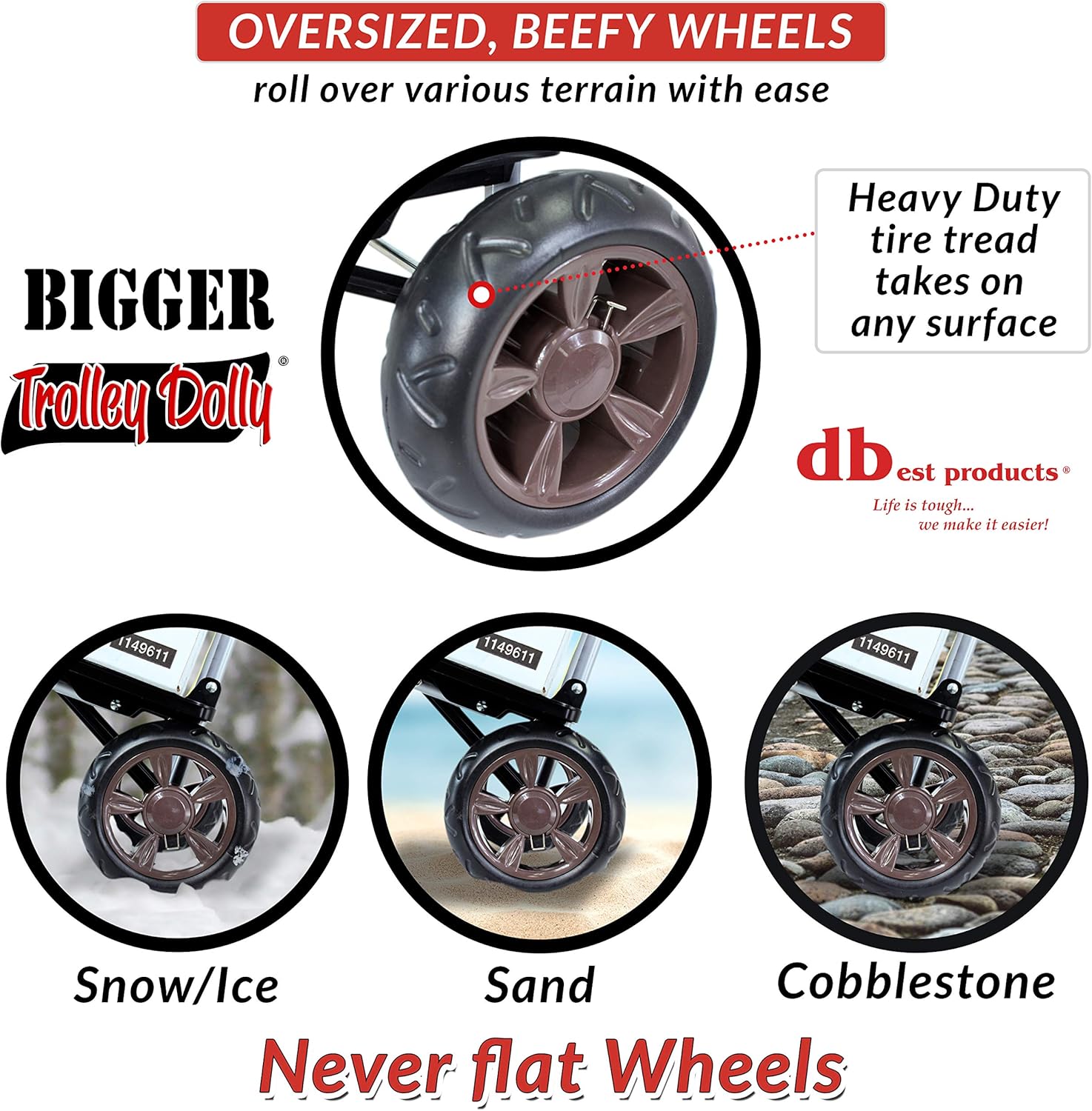 dbest products Bigger Trolley Dolly, Brown Shopping Grocery Foldable Cart: Home & Kitchen