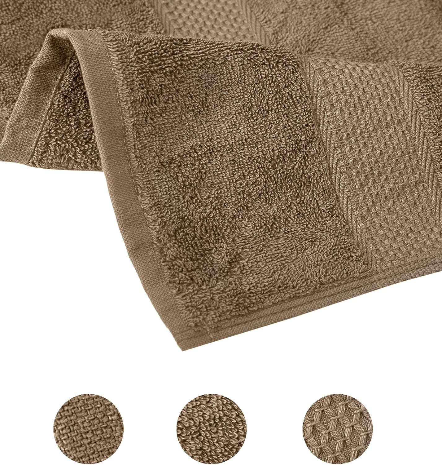 Pleasant Home Bath Towels Set - 4 Pack – 32” x 55” - 100% Cotton - 500 GSM – Lightweight Soft & Absorbent – Durable (Mocha): Kitchen & Dining