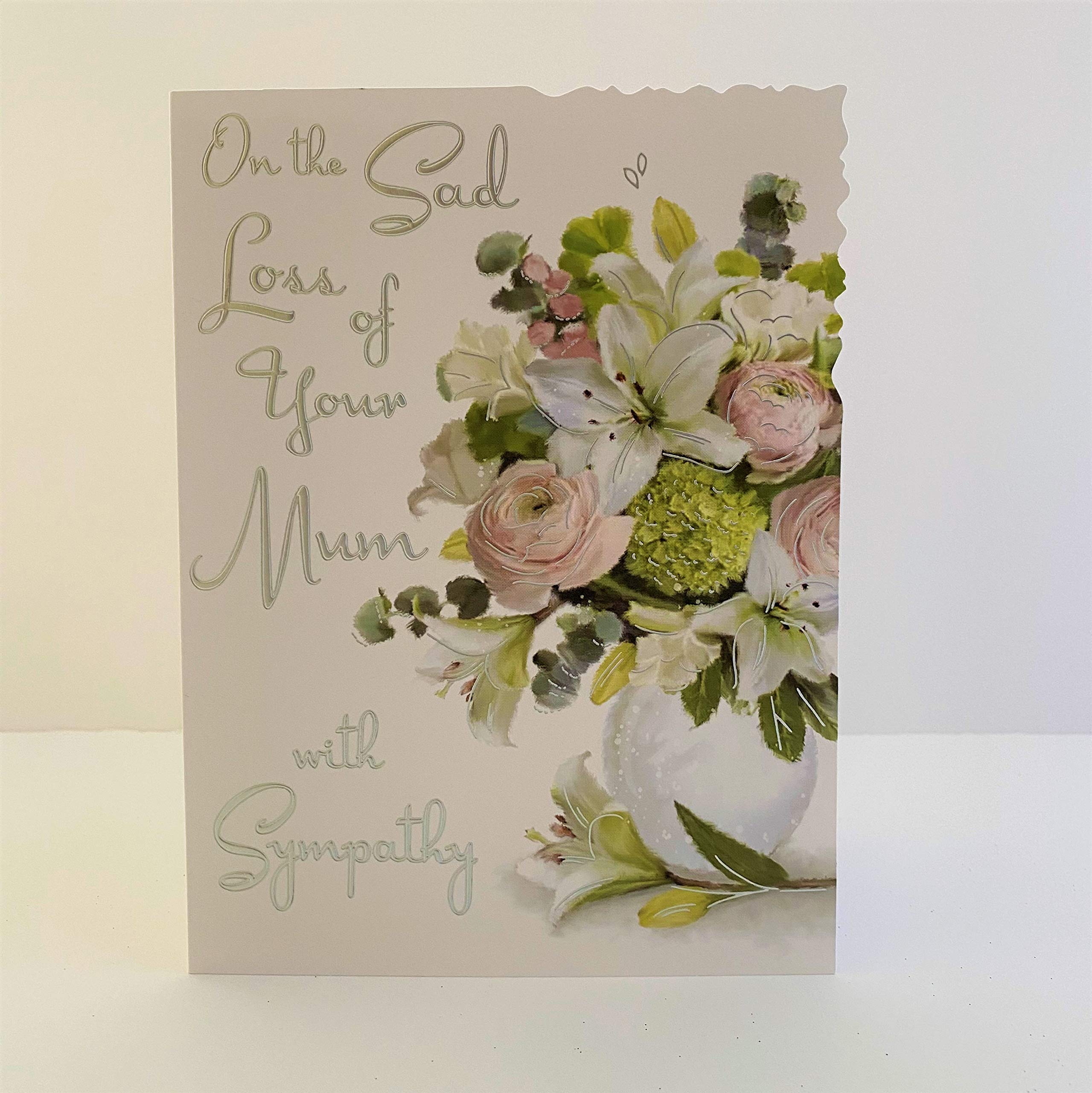 Jonny Javelin On The Sad Loss of Your Mum Sympathy Card Vase of Flowers