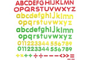123 PCS Magnetic Form Letters and Numbers with Uppercase and Lowercase Plus Symbols for Alphabet Vocabulary Math (Each Measur