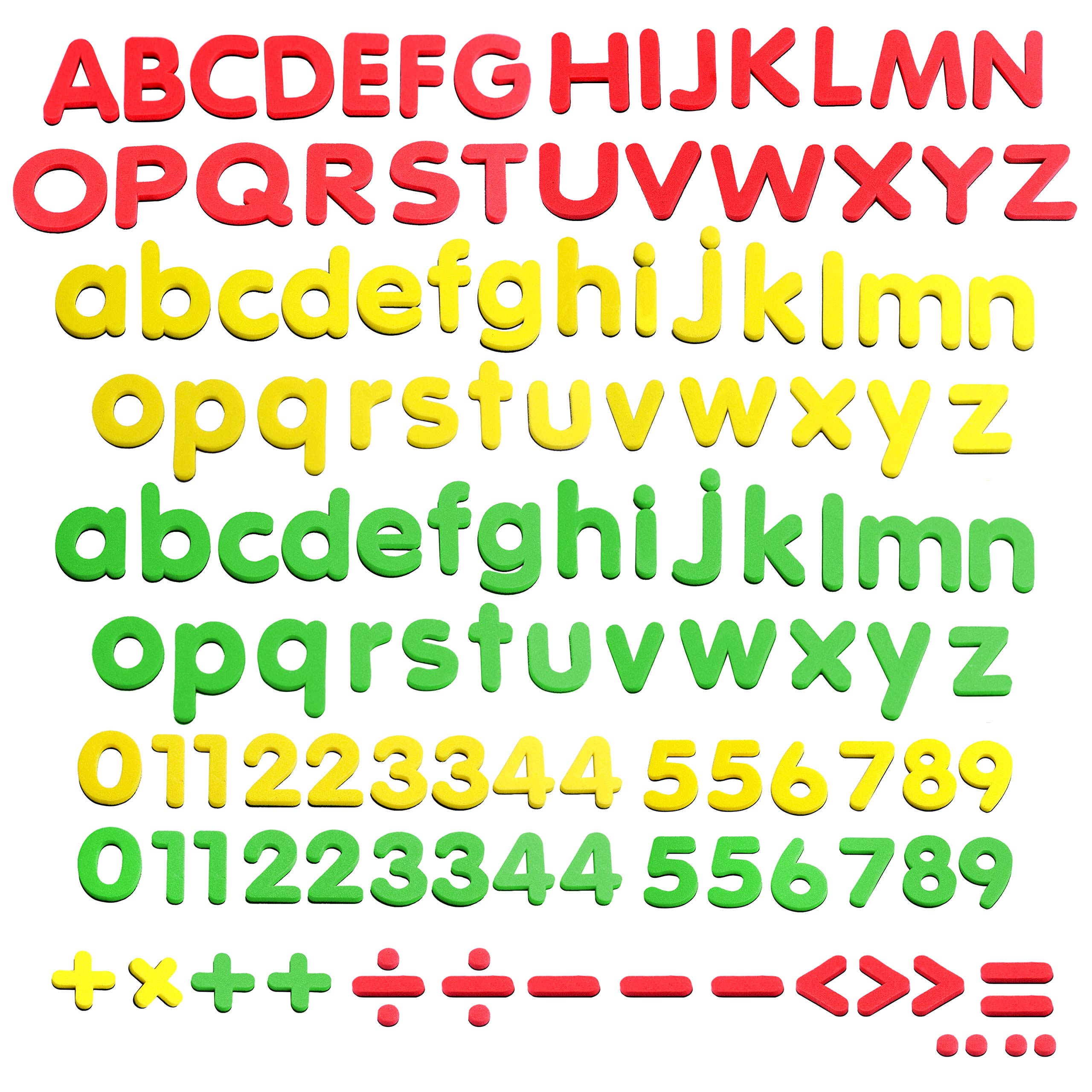 SpriteGru 123 PCs Magnetic Form Letters and Numbers with Uppercase and Lowercase Plus Symbols for Alphabet Vocabulary Math (Each Measures About 1.2" x 1.5") โ image 1