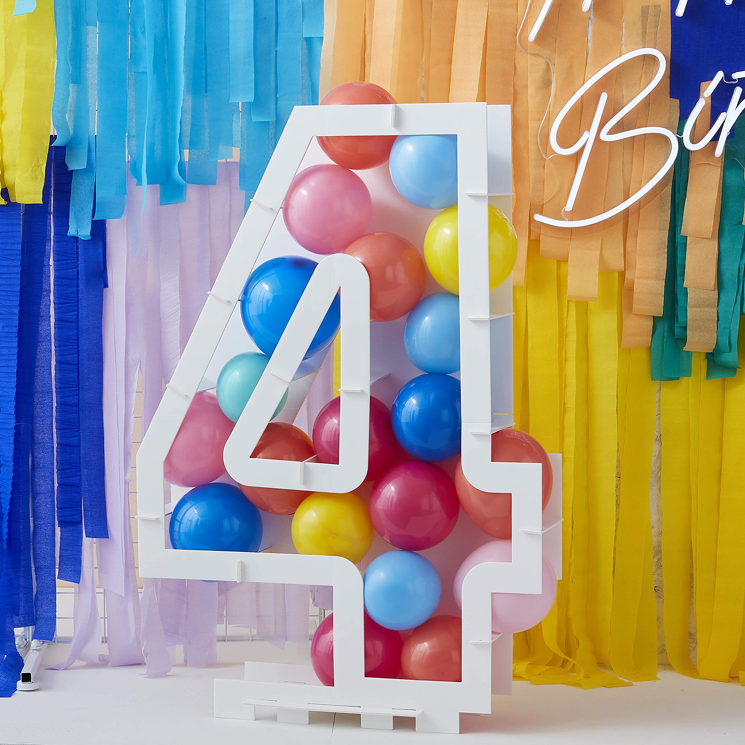 Ginger Ray Balloon Mosaic Number 4 Birthday Party Decoration