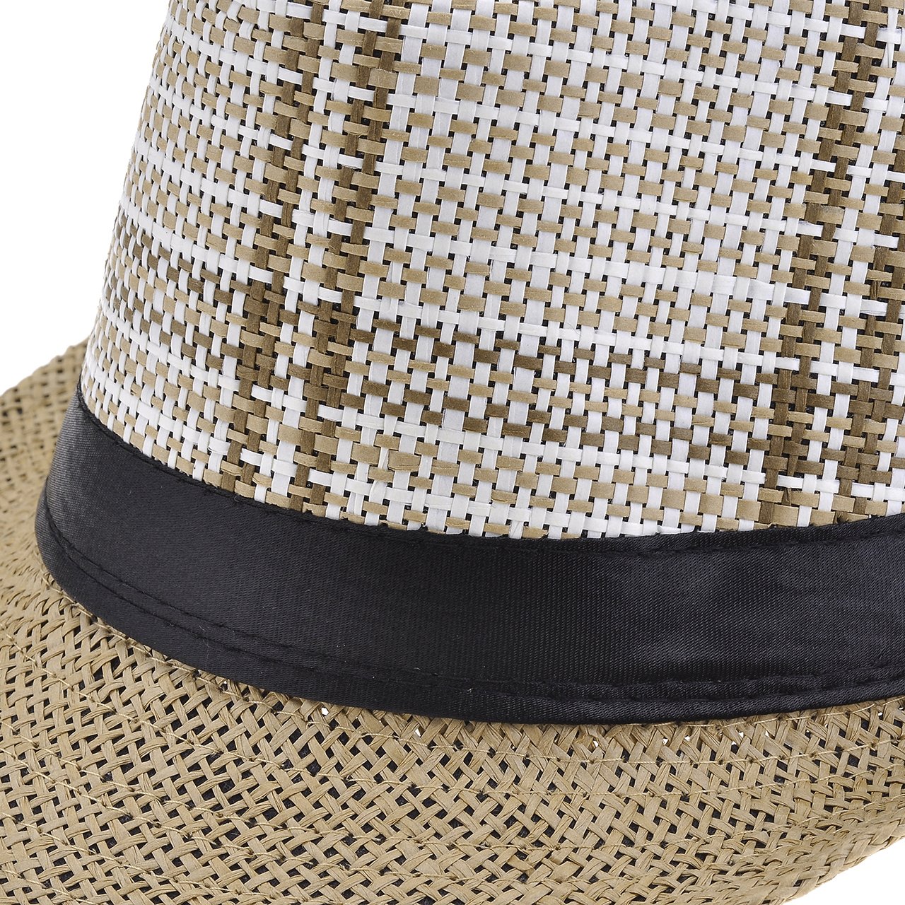 Faleto Chapeau de Paille pour Homme Femme Unisex Chapeau d\'été Tricoté à la Main Style Jazz Classique et Loisir Chapeau Panama pour Vacance en Plage Jazz Hut