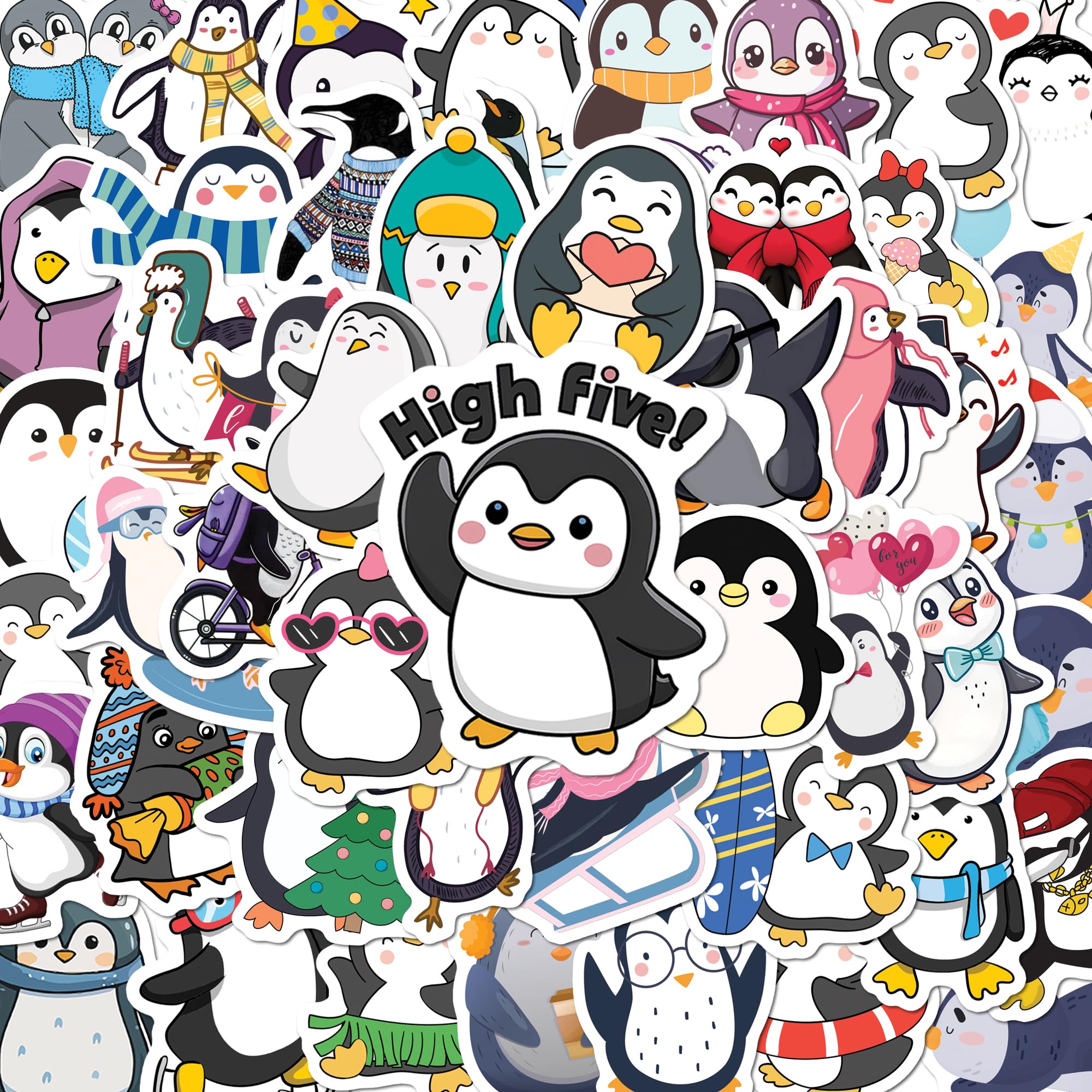 Photo 1 of BEATRI Cute Penguin Stickers 50Pcs Cartoon Animal Penguin Stickers Vinyl Waterproof for Water Bottles Laptop Scrapbook & Travel Gear | Non-Repeating Decals, High-Definition Print