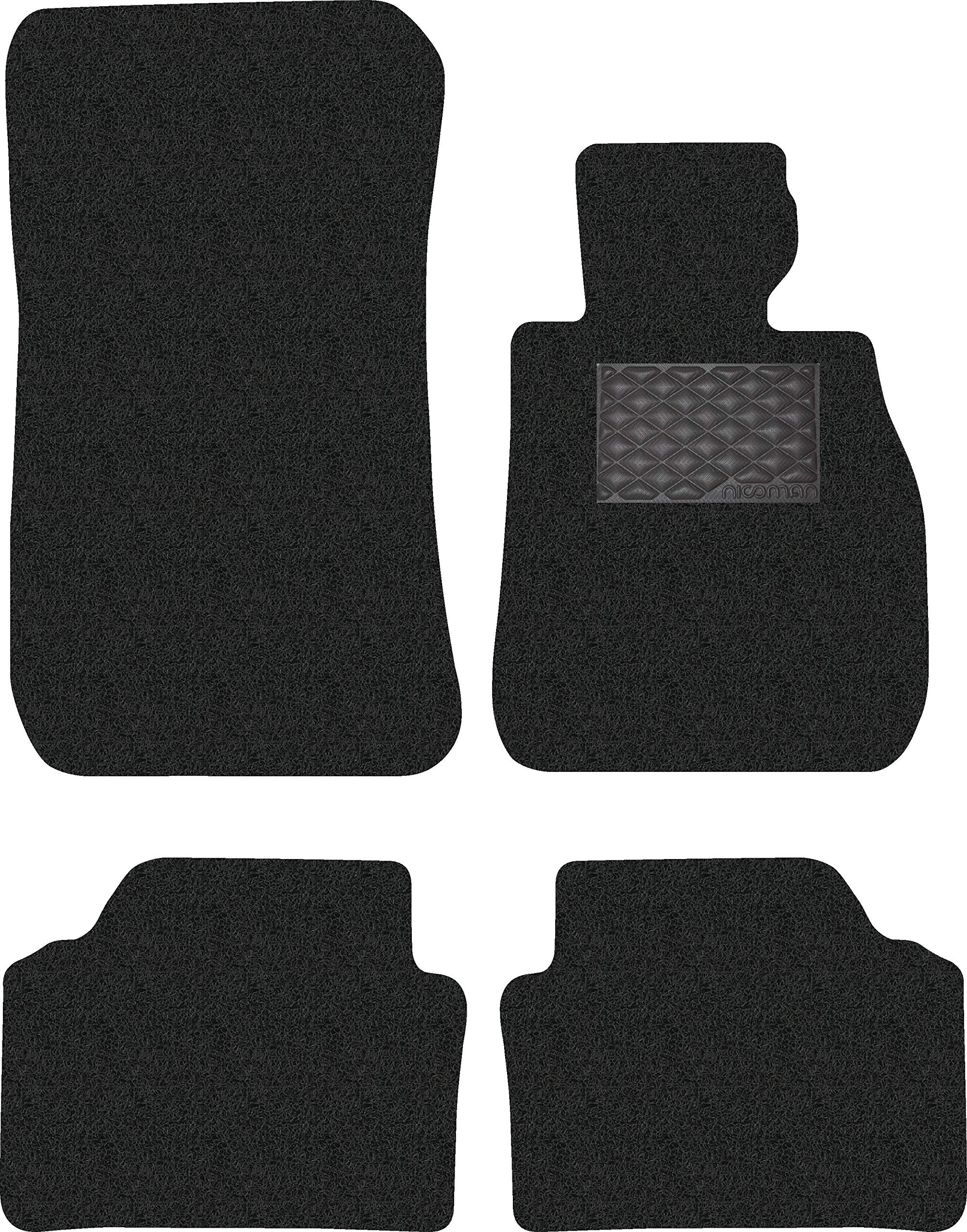 Nicoman Spaghetti All-Weather Fully Tailored Car mats Fit【 3-Series Saloon/Estate E90/E91 Year 2006-2012】(Full Set 4-Piece,Black)