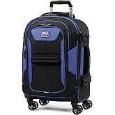 Travelpro Bold Softside Carry-On Luggage Spinner, Blue/Black, 21-Inch
