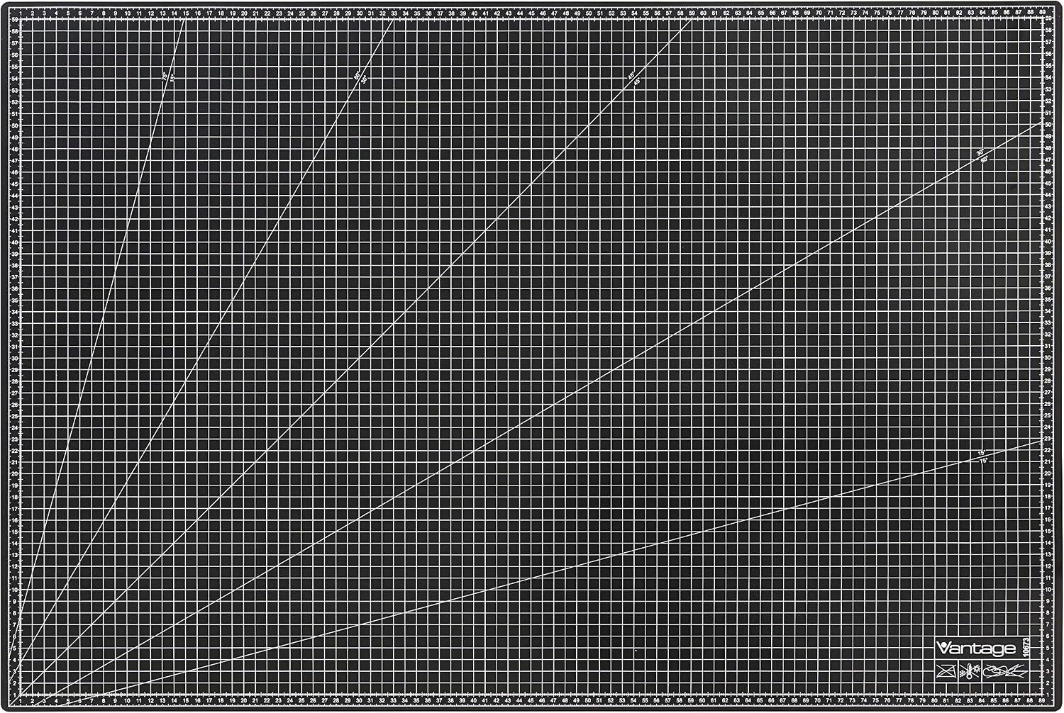 Dahle Vantage Self Healing Double-Sided Cutting Mat with Grid A1, Black, 90L x 60W cm