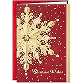 Hallmark Boxed Holiday Cards, Red and Gold Snowflake (40 Cards with Envelopes)