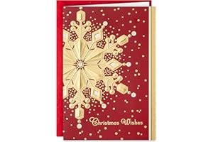 Hallmark Boxed Holiday Cards, Red and Gold Snowflake (40 Cards with Envelopes)