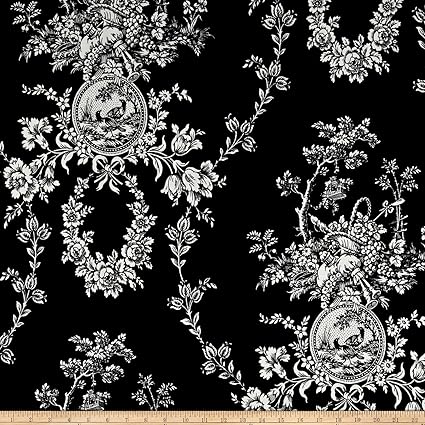 Amazon Com Waverly Country House Toile Fabric Noir