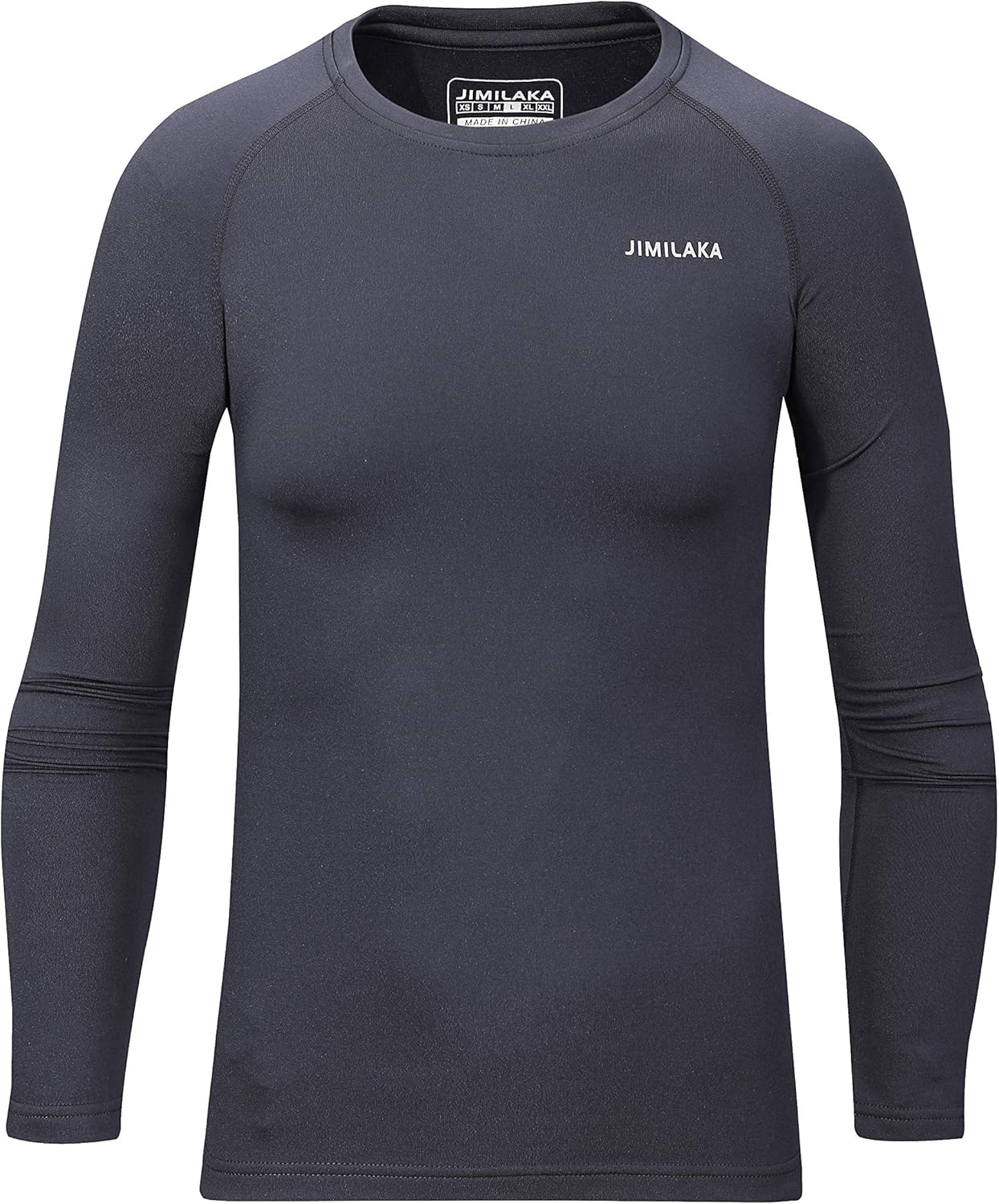 Jimilaka Youth Boys' Compression Thermal Fleece Crew Neck Shirt Baselayer Long Sleeve Undershirts Top: Clothing