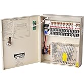 EVERSECU 18 Channel DC12V 10 Amp Reset Fuse CCTV DC Distributed Power Box with AC Plug and Lock for Security Cameras, DVRs, CCTV Power Supply