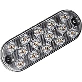 Maxxima M63353WYCL 14 LEDs Oval White/Amber 6.5" Emergency Warning Surface Mount 11 Selectable Flash Patterns