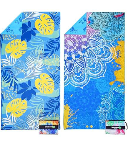Serviettes De Plage Microfibre 180x80 Cm - Lot De 2 - Absorbantes, Légères, Séchage Rapide