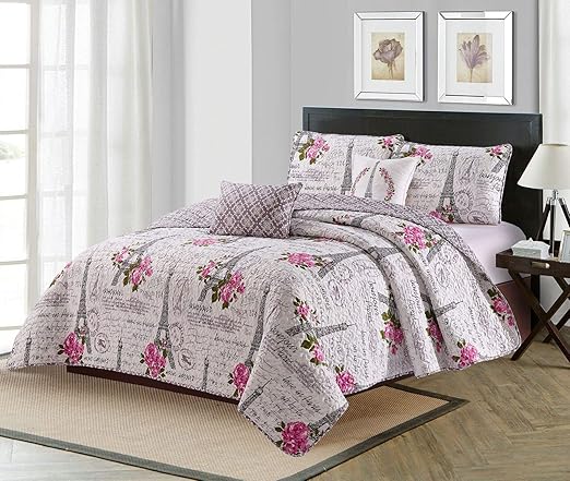 Amazon Com Harper Lane Vintage Paris Quilt Set Twin Ivory Home