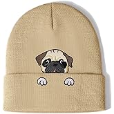 Pug Beanie Hat Gifts for Women Men Pug Lovers Dog Mom Dad Gifts Cute Pug Animals Stuff Pug Christmas Birthday Stuff