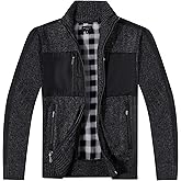 Gioberti Kids and Boys Full Zip Cardigan Patch Design Sweater with Brushed Flannel Lining