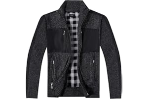 Gioberti Kids and Boys Full Zip Cardigan Patch Design Sweater with Brushed Flannel Lining